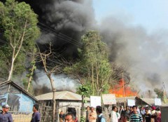 Nepali district, which caught into fire on 22 March Seen in the picture is a Bhutanese refugee camp in Snischare of Jhapa, an eastern district in Nepal, which caught into fire on 22 March 2011. 