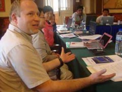 Roland Kilian Schlott, program officer Asia and Humanitarian Affairs participates in an exercise on complaints mechanism